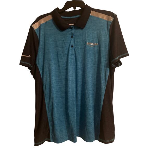GUC Amazon Women's Employee Polo Style Shirt Blue/Black Size 2XL - Picture 1 of 5